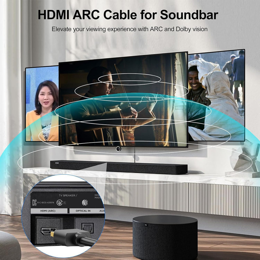 Cable HDMI de 6 pies, paquete de 10, blindado 4K HDMI 2.0 cable CL3