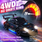 RC Drift Car, Auto a Control Remoto 1:24 para Niños y Adultos, Negro Carbón