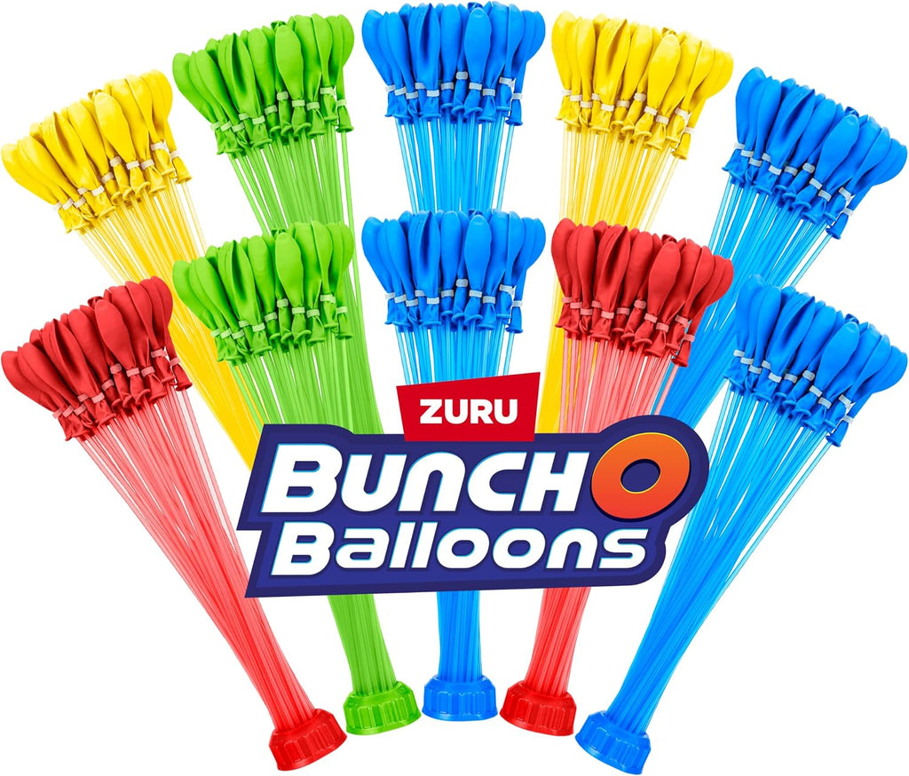 Original Bunch O Balloons Multi-Coloridos 330+ Globos de Agua de Llenado Rápido y Autoadhesivos (Paquete Exclusivo de Amazon de 10) de ZURU, Globos de Agua para Toda la Familia, Niños, Adolescentes