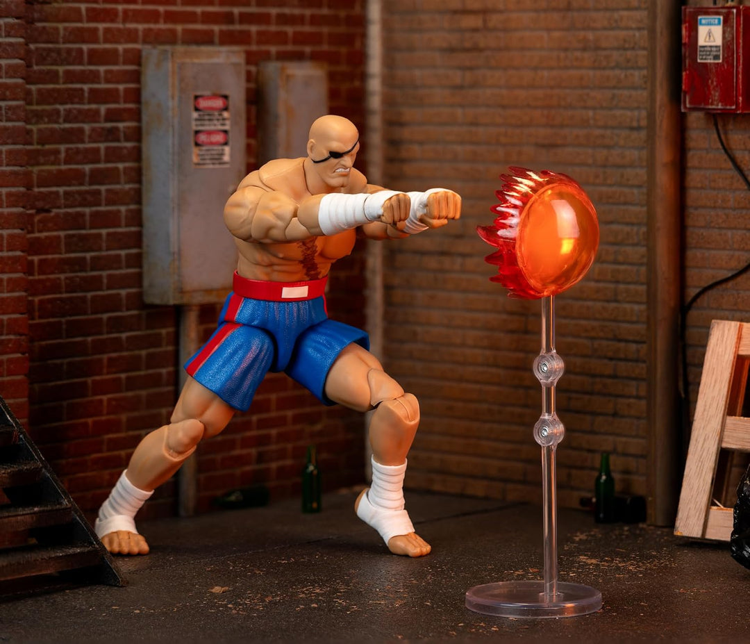 Jada Street Fighter II Sagat Deluxe - Figura de acción a escala 1:1...