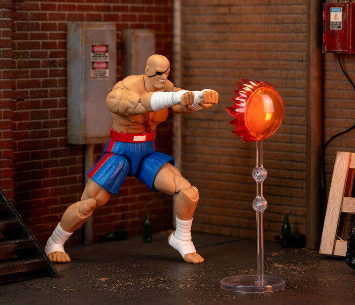 Jada Street Fighter II Sagat Deluxe - Figura de acción a escala 1:1...