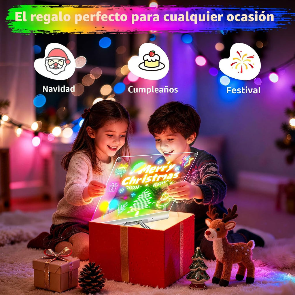 Geokay Tablero de dibujo LED recargable de 16 pulgadas, modos de luz de 9