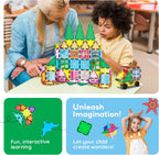 PicassoTiles Juego de 101 piezas de fichas magnéticas con bolsa de almacenamiento duradera Kit de juguetes magnéticos educativos de construcción STEM para niños pequeños, niños en edad preescolar