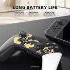Controladores Inalámbricos de Switch con Estuche de Transporte, Compatibles con Switch/OLED/Lite/PC - Doble Motor de Vibración, Sensor de Giro, Switch Pro Controller con Activación/Despertar, Captura de Pantalla, NFC, Función Turbo - Negro