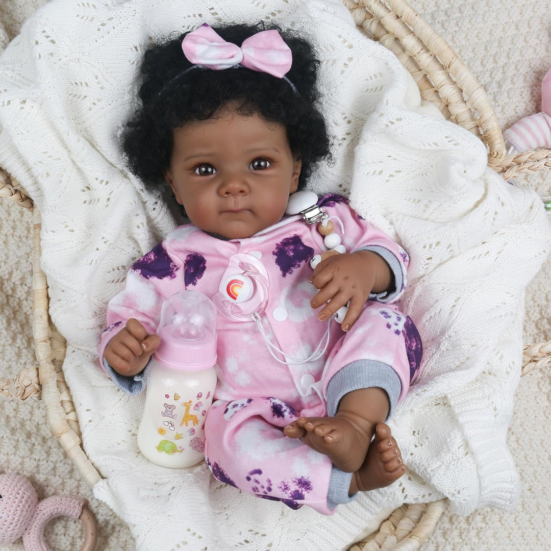 WOOROY Muñeca Reborn Realista de Bebé Niña Negra \u2013 Muñeca reci...