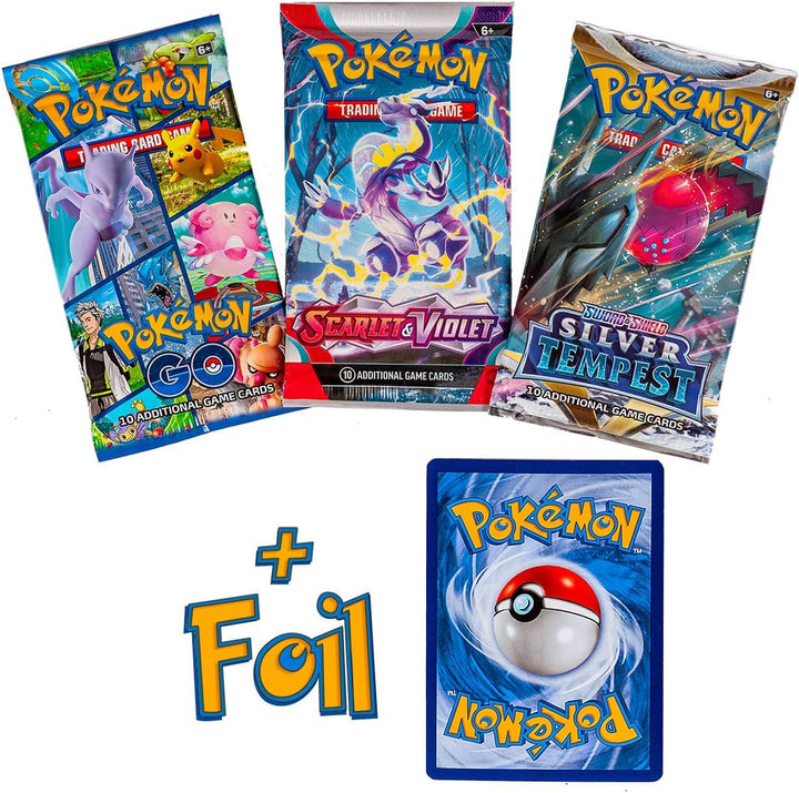 Pokémon TCG: 3 paquetes de refuerzo y 1 lámina aleatoria | Incluye...