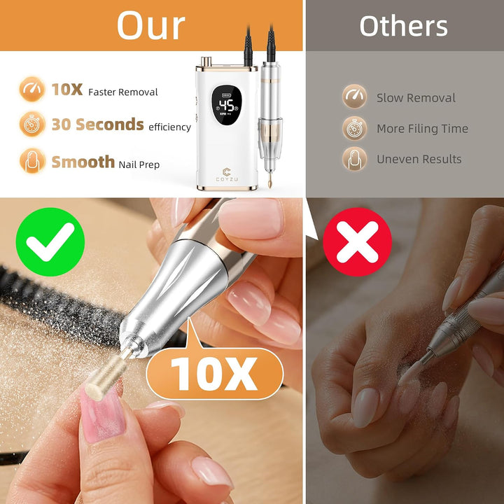 COYZU Taladro de uñas eléctrico profesional Lima de uñas recargable...