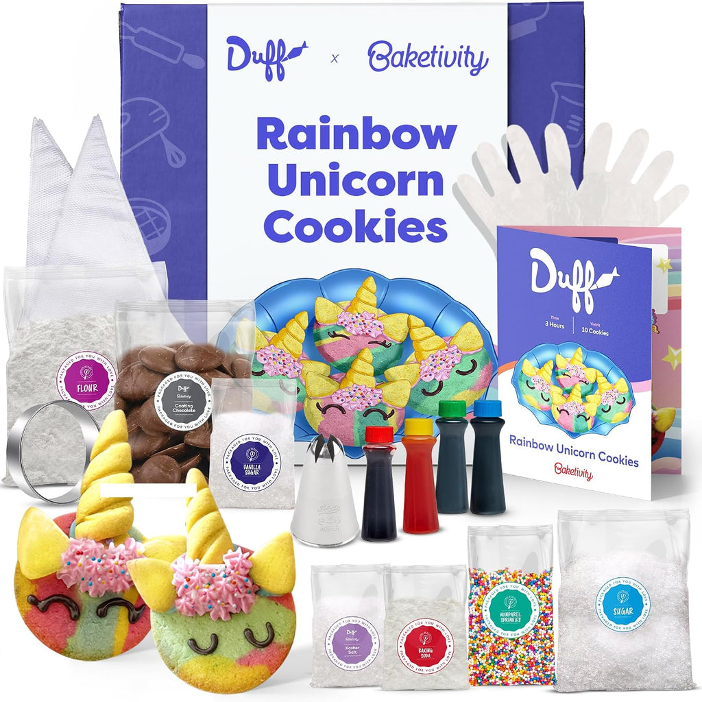 Baketivity x Kit para hornear galletas de unicornio Duff Goldman para niños