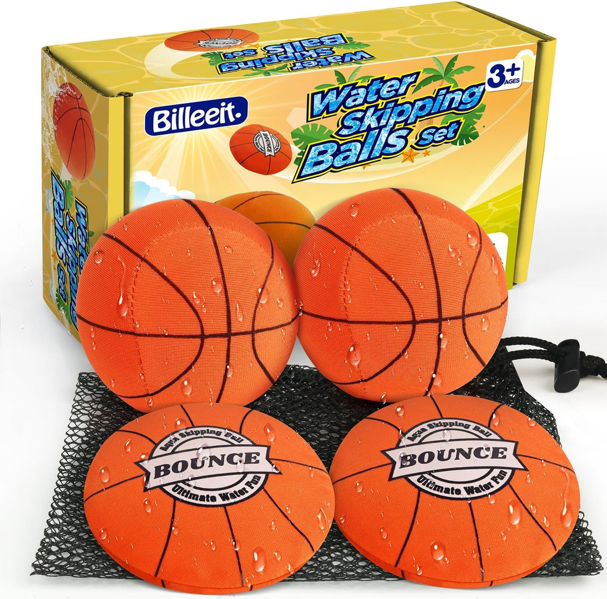 4 bolas de salto de agua para jugar en la piscina (baloncesto)