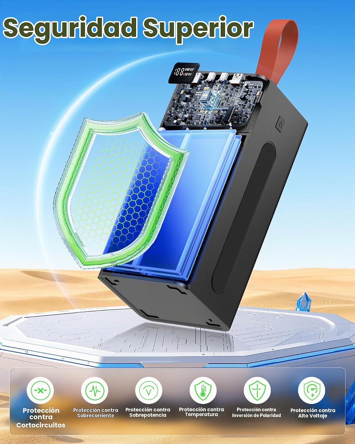Relliphent Cargador portátil de 80000 mAh, cargador de batería exte...