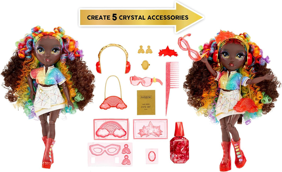Rainbow High Creative Crystals Iris - Muñeca de moda Rainbow de 11&...