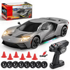 YESHIN 1:24 Ford GT RC Drift Car Plata, Coche de control remoto para niños