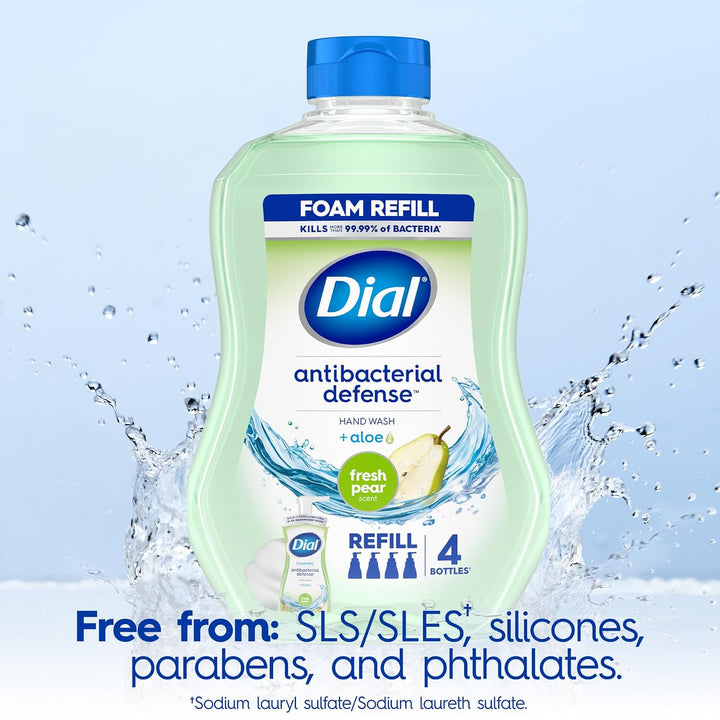 Dial Antibacterial Defense - Jabón de manos espumoso + aloe, aroma...