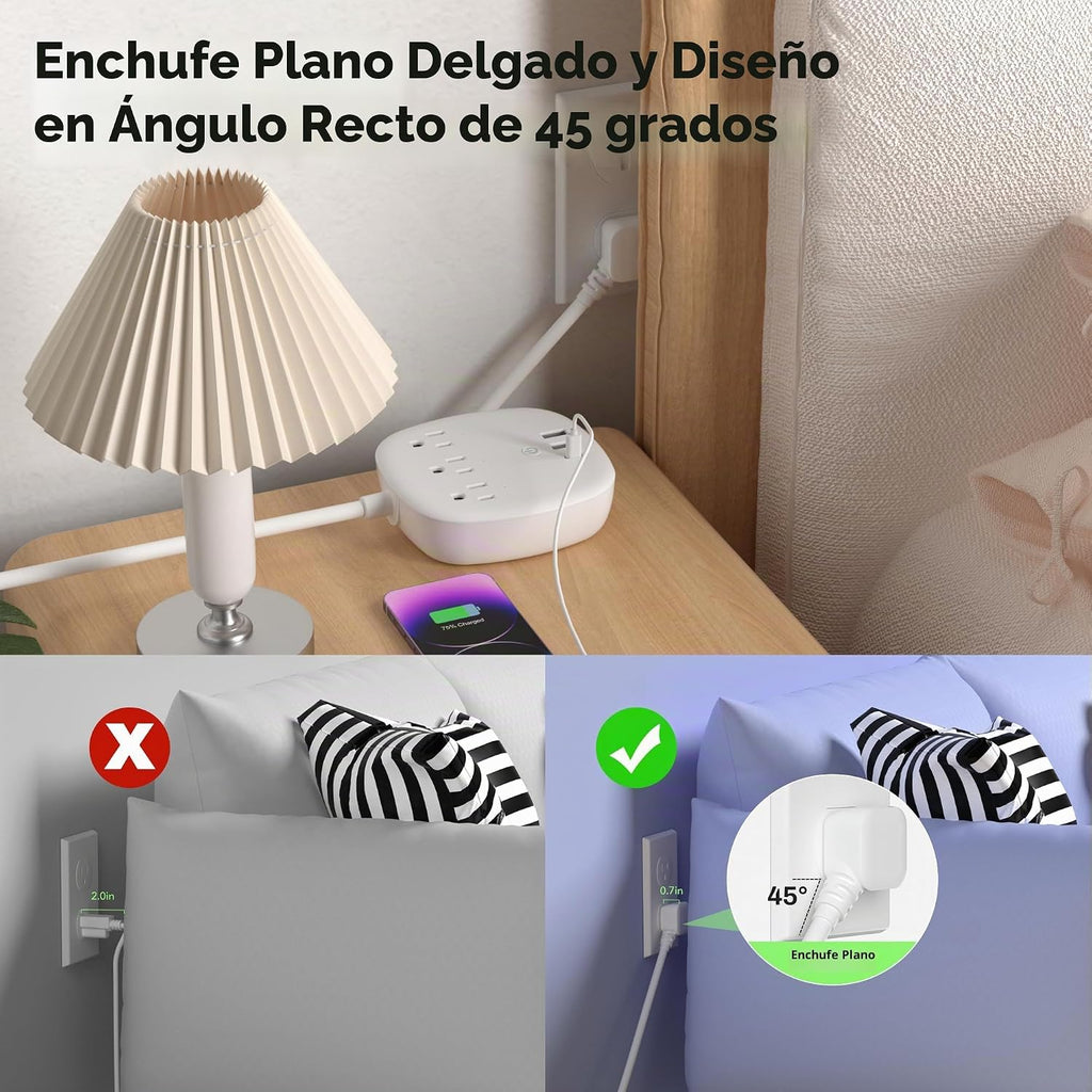 BN-LINK Regleta de control remoto con 3 tomacorrientes independientes, 3