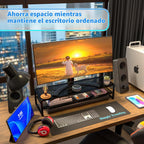 Simple Trending - Soporte elevador para monitor doble con alfombrilla para