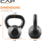 CAP Kettlebell de hierro fundido simples y sets, mango ancho, base plana