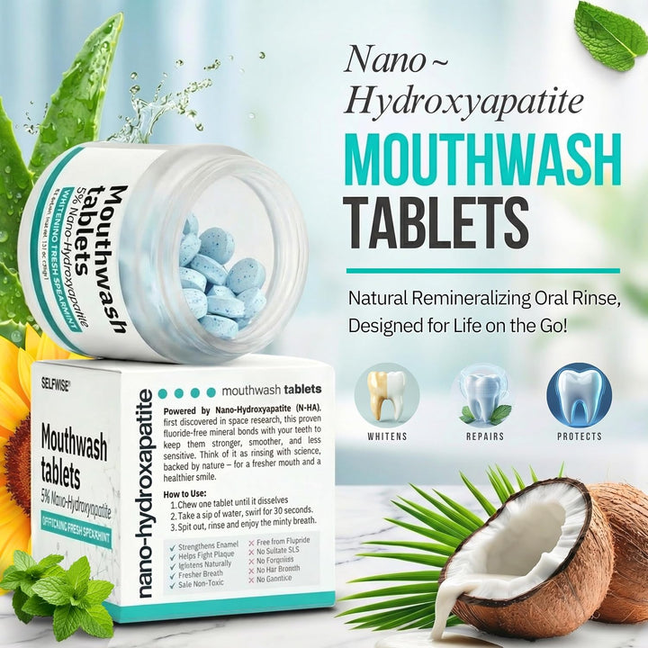 Pastillas de enjuague bucal con nano-hidroxiapatita, cuidado oral n...