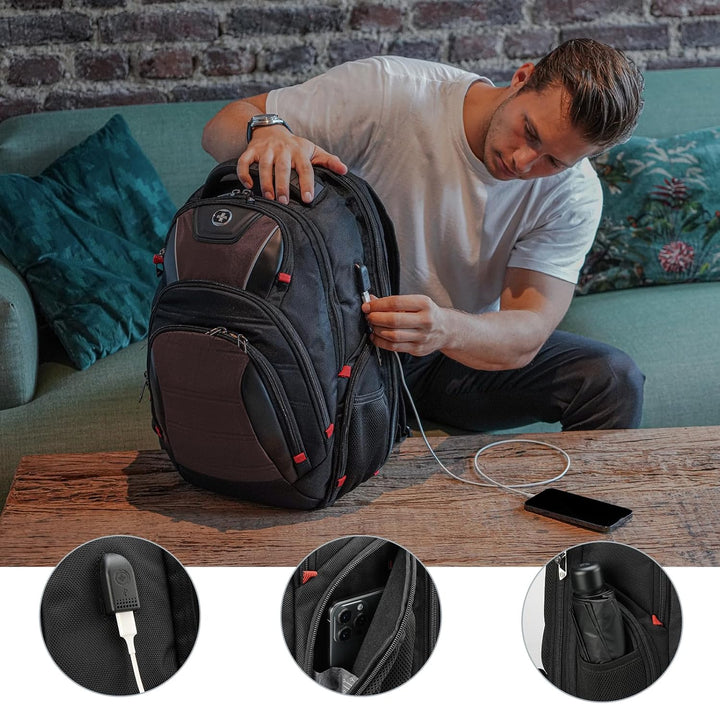 Swissdigital Design J14-32 - Mochila para laptop para hombre, bolsa...