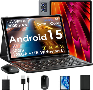 Tableta 2026 con Android 15 de 10 pulgadas con teclado de 30 GB de...