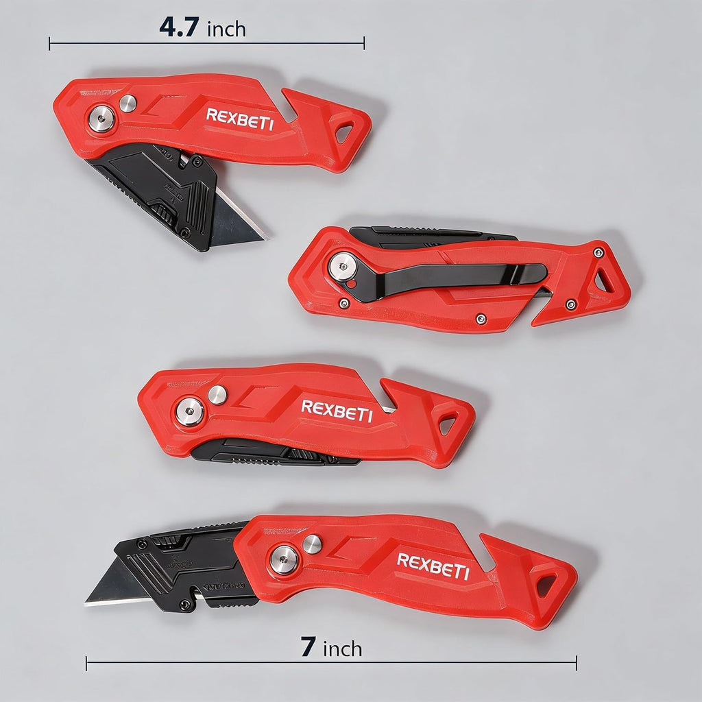 REXBETI Paquete de 12 cuchillos utilitarios de bolsillo plegable