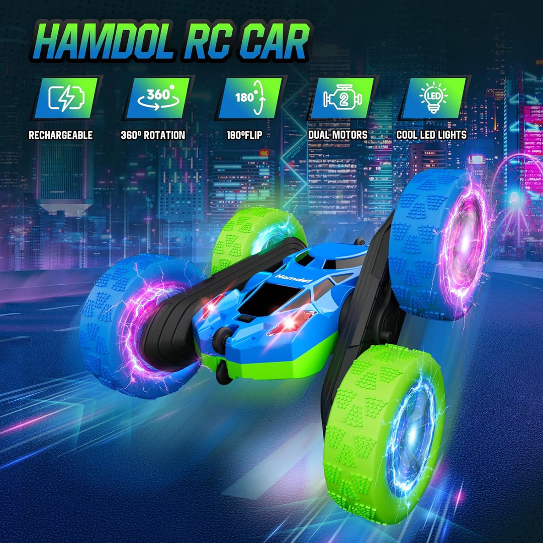 Hamdol Coches de juguete RC para niños de 6 a 12 años, auto girator...