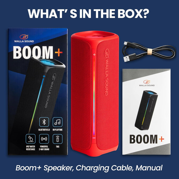 Walla Boom+ Altavoz Bluetooth portátil \u2013 Audio de alta potenci...