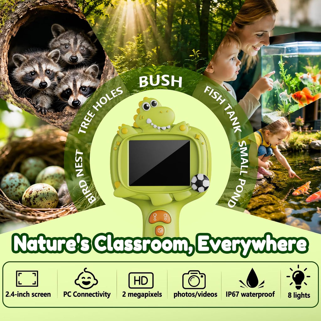 Juguete de cámara de boroscopio para niños con luz, juguete educativo STEM Science para niños y niñas de 3, 4, 5, 6, 7, 8 años, regalo de cumpleaños, descubrimiento y exploración, batería de 650 mAh