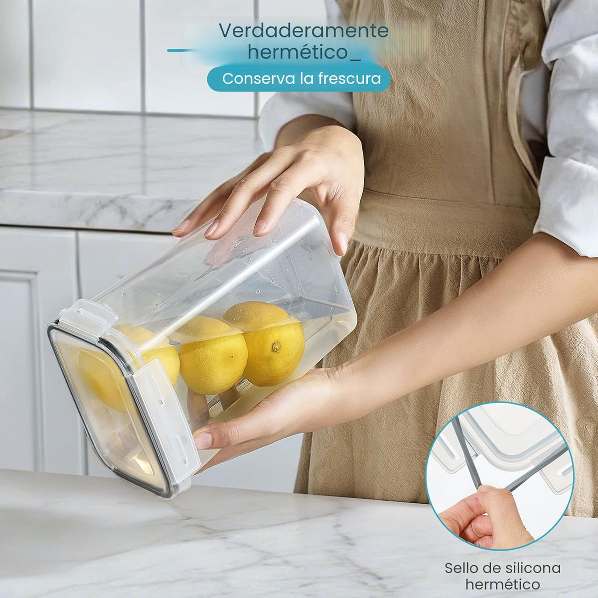 Recipientes herméticos para almacenamiento de alimentos con tapas, Vtopmart 24 piezas recipientes de plástico para organización de cocina y despensa para cereales, alimentos secos, harina y azúcar