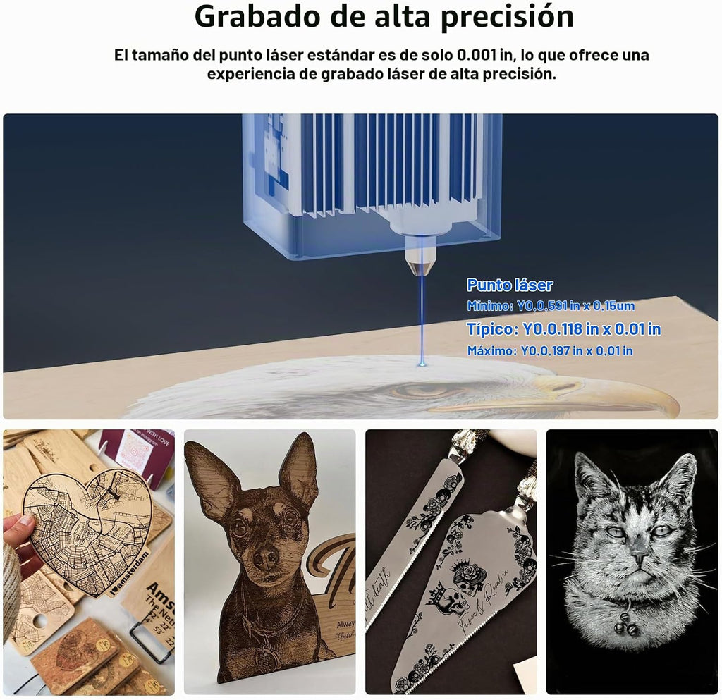 Laservii Grabador láser M1s 12000mW, máquina de grabado láser segura
