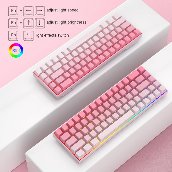 MageGee Teclado portátil 60% mecánico para juegos, retroiluminado R...
