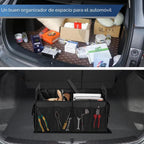 Organizador de maletero Femuar, organizador de almacenamiento con capacidad grande de 72L, impermeable, plegable y con 11 bolsillos, organizador de maletero para SUV/Jeep/Sedán, tamaño grande, negro