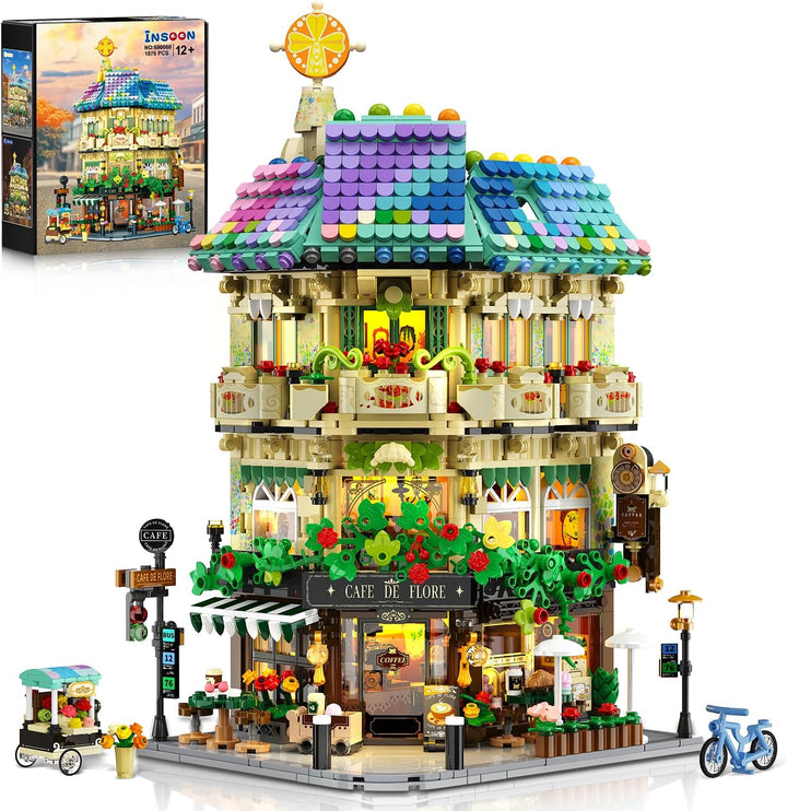 Flower Cafe - Juego de construcción de casa con luces 1876