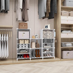AWTATOS Organizador de armario con 8 estantes de almacenamiento, color blanco