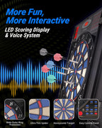 WIN.MAX Electronic Dart Board Cabinet Set para Adults, negro