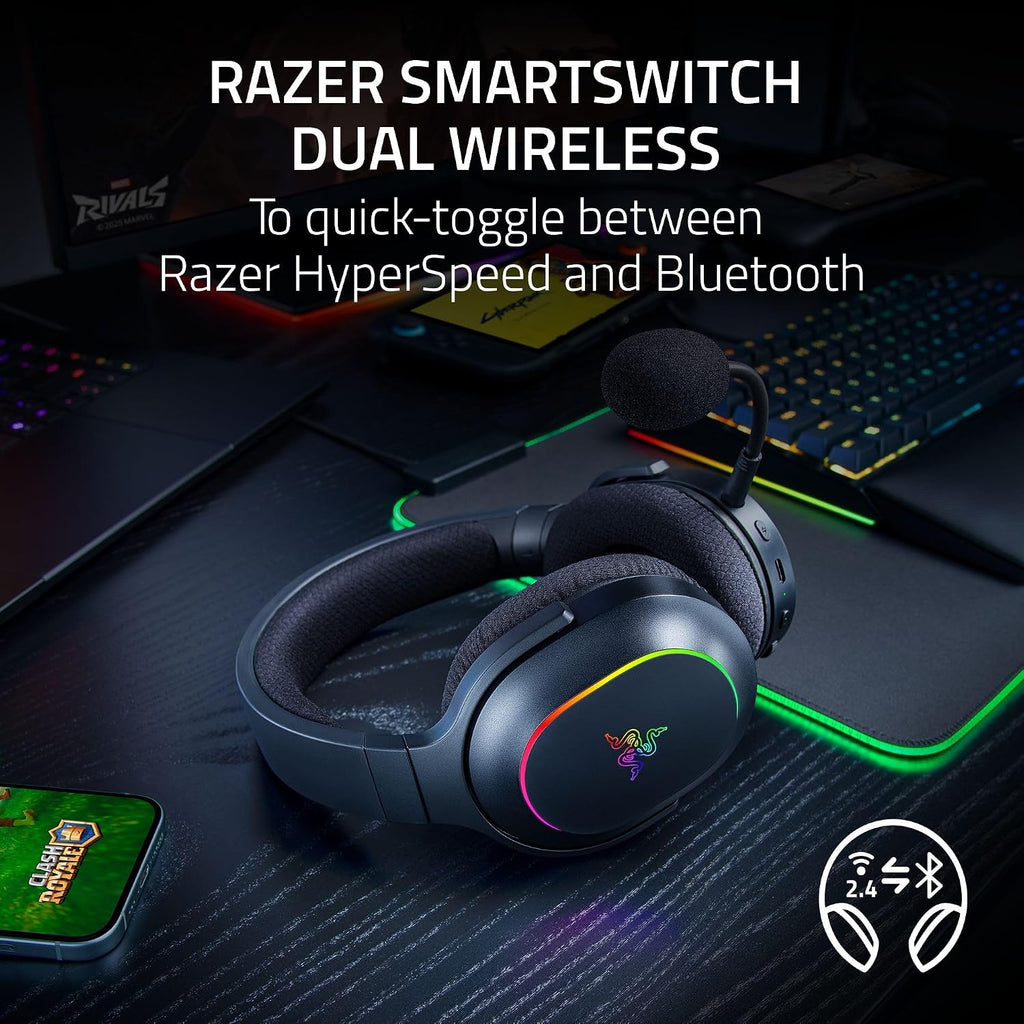 Razer Barracuda X Chroma Audífonos Gamer Inalámbricos, 2.4 GHz, negro