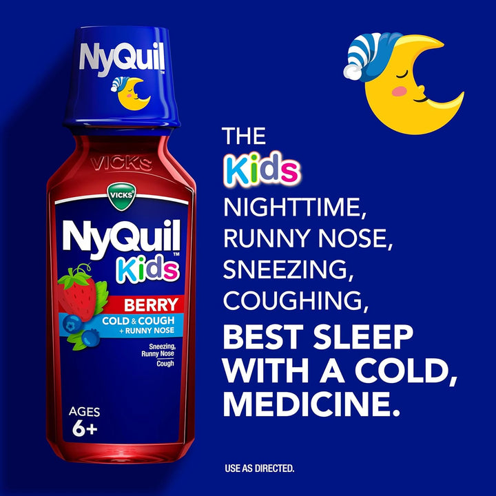 VICKS Kids DayQuil NyQuil Berry - Paquete de medicina