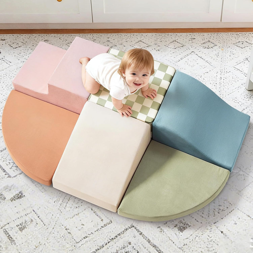 Tiny Land Soft Foam Climbing Blocks para Toddlers, 6-Piece Foam Blocks
