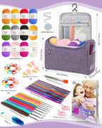 Aeelike Crochet Kit para Beginners Adults Kids, Complete Crochet Set, Purple
