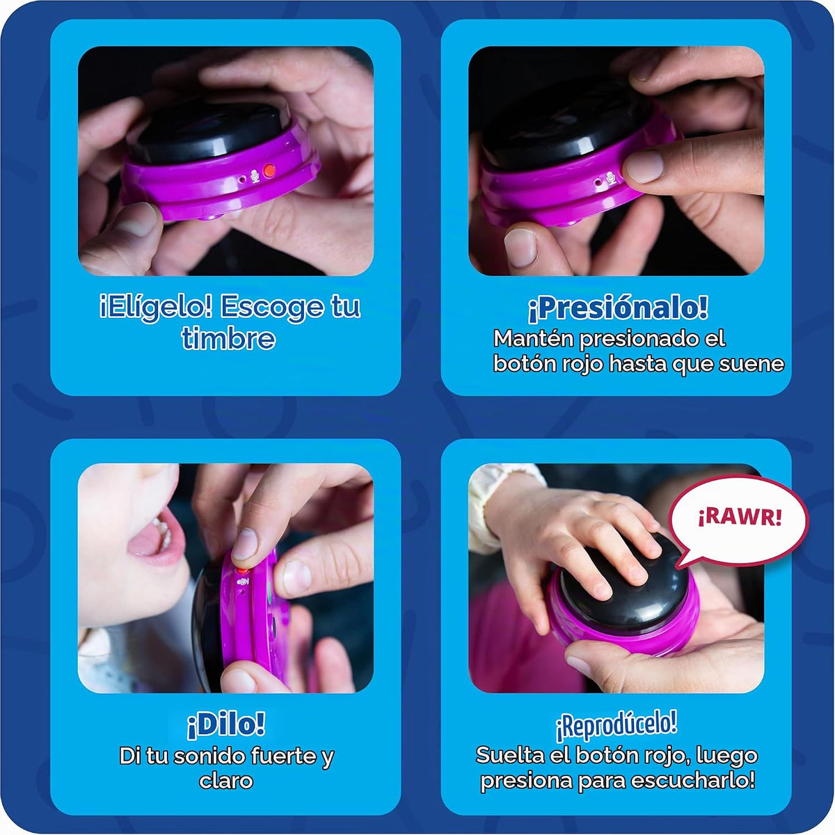 Learning Resources - Zumbadores de respuesta grabables, juego de 4