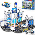 60PCS Police Station Magnetic Tiles Construction Set con 6 Magnetic Dolls