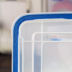 IRIS USA - Contenedor organizador de plástico hermético de 70 cuartos de galón con tapa duradera y sello y hebillas de cierre seguro