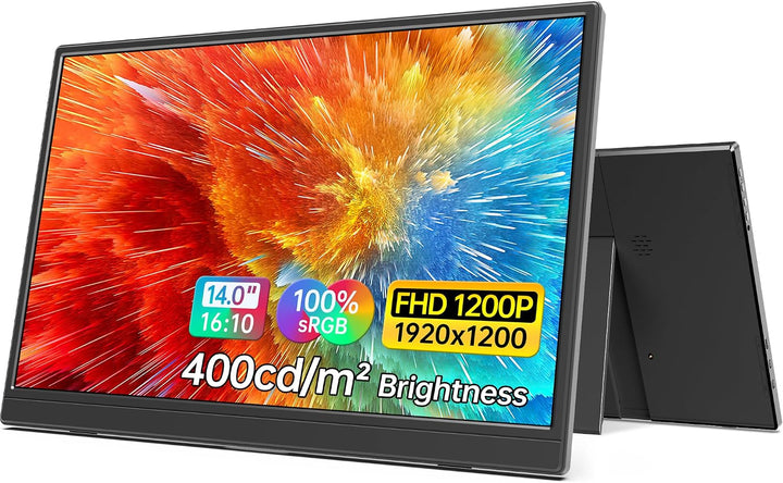 MNN Monitor portátil de 14 pulgadas FHD 1920 * 1200P USB C HDMI Ult...