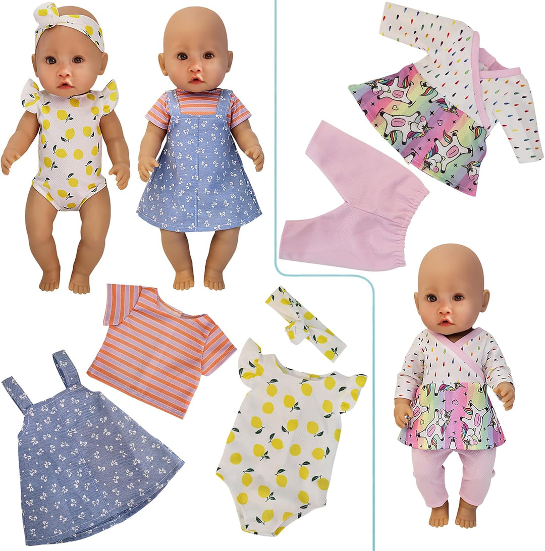 Windolls 10 juegos de ropa de muñeca de bebé de 14 a 16 pulgadas, a...