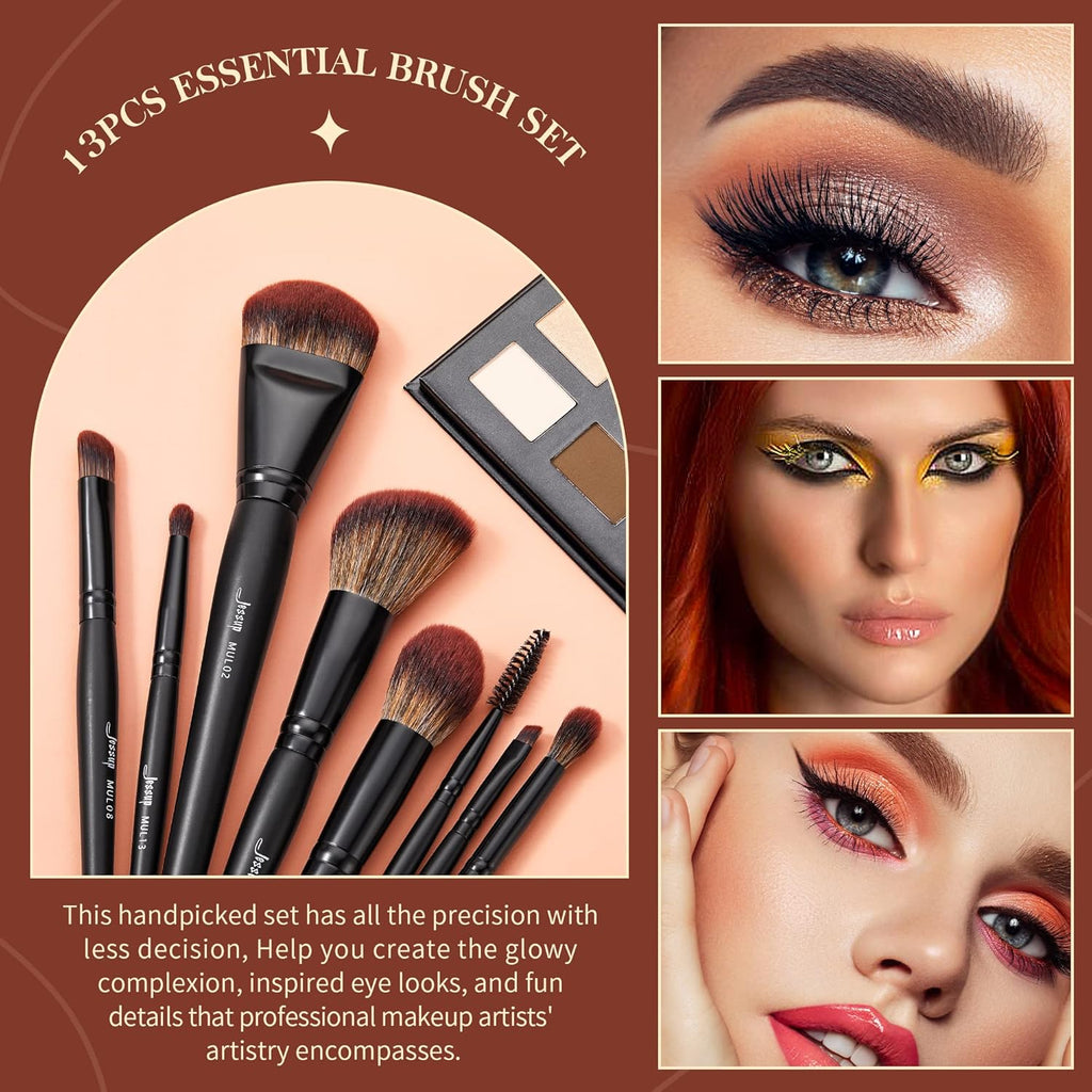 Jessup Juego completo de brochas de maquillaje, 13 piezas