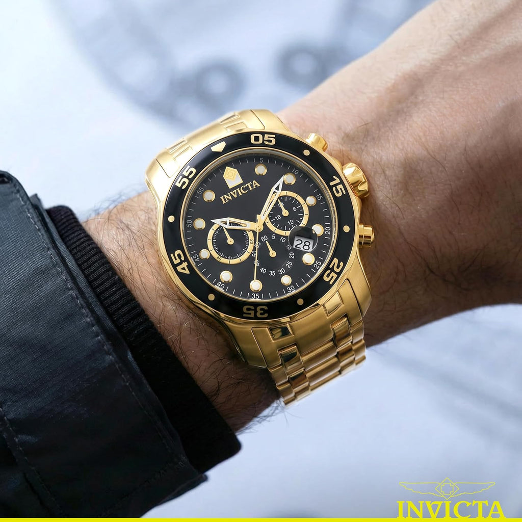 Invicta Pro Diver - Reloj cronógrafo de cuarzo con correa de acero inoxidable, color plateado, modelo 26 0073