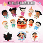 HyDren - 10 muñecos de peluche multiculturales con canasta