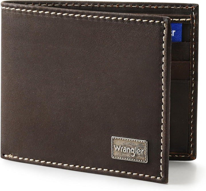 Wrangler Billetera plegable para hombre, de cuero genuino, regalo p...