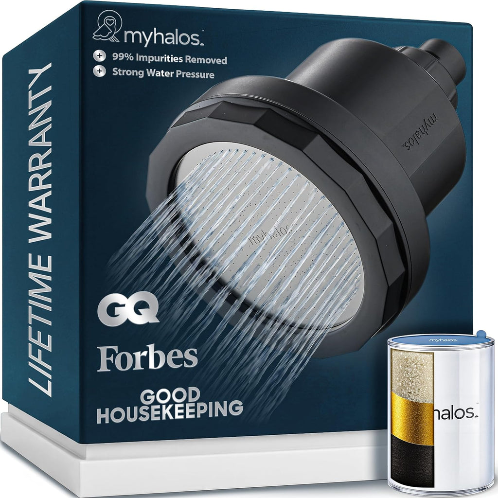 MyHalos® - Cabezal de ducha filtrado, filtro de cabezal de ducha para agua