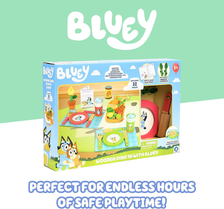 Bluey Frutas y verduras de juguete para niños pequeños, 32 piezas d...