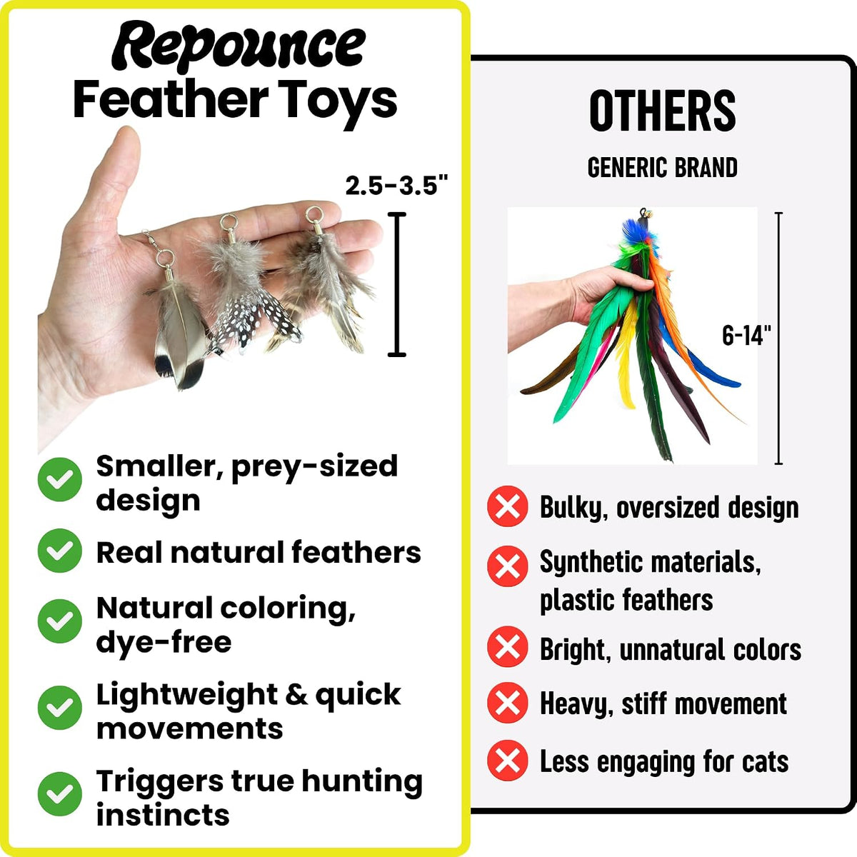 Forever Stick - Varita de juguete para gatos con 9 recambios de